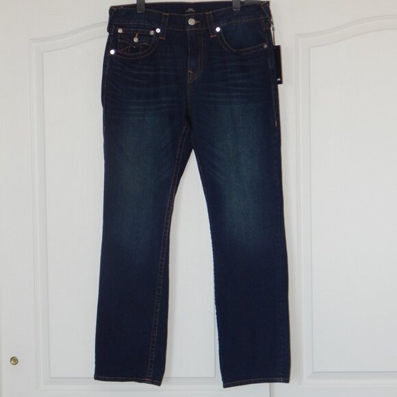 TRUE RELIGION Ricky Relaxed Straight Flap Cotton JEANS Wash LST CALL 34x34 NWT - Picture 5 of 9